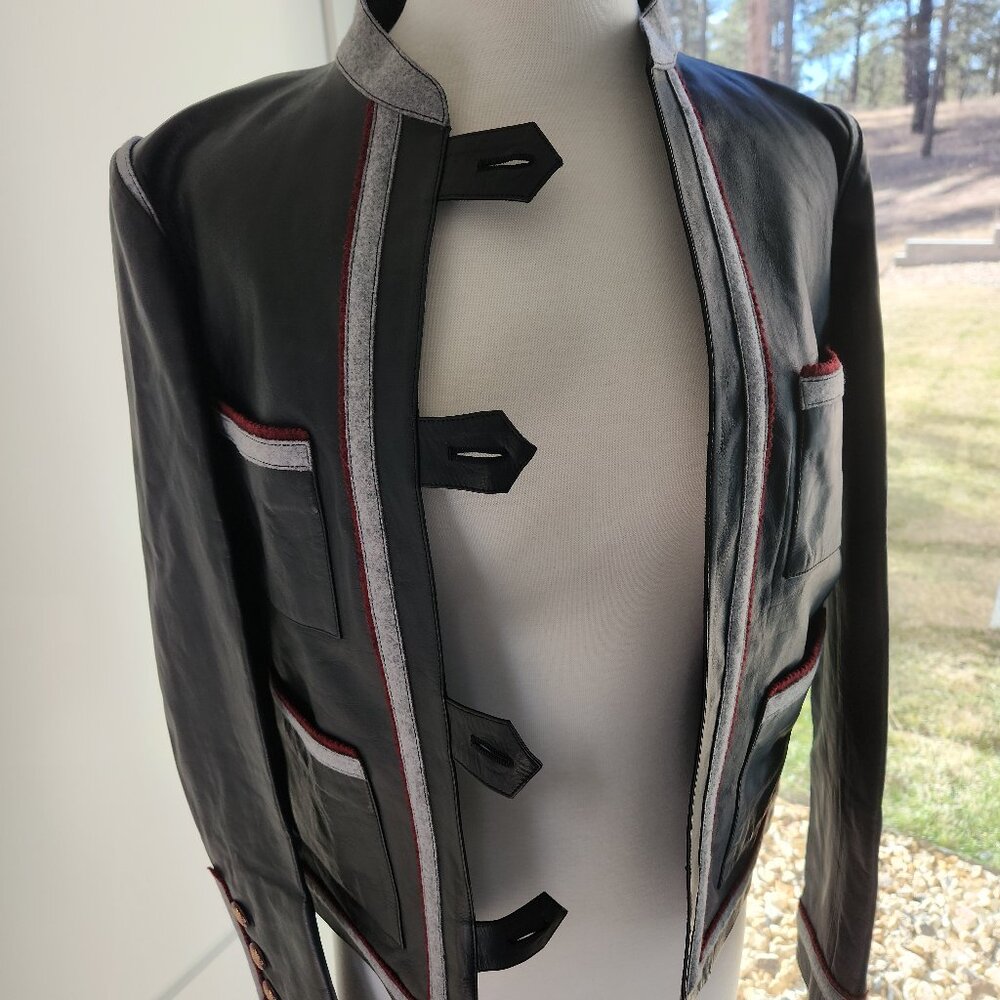 Chanel Leather Jacket Black Size 42 $8200 NEW